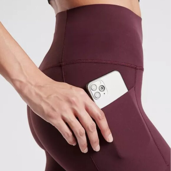 Athleta Salutation Stash High Rise Legging - Maroon - S Petite - Picture 3 of 3